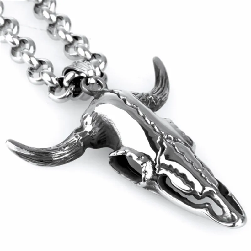 Bull Head Necklace Pendant Stainless Steel Cow Cattle Ox Bull Taurus Horns Tribal Animal Men Jewelry 24"
Bull Head Necklace Pendant Stainless Steel Cow Cattle Ox Bull Taurus Horns Tribal Animal Men Jewelry 24"