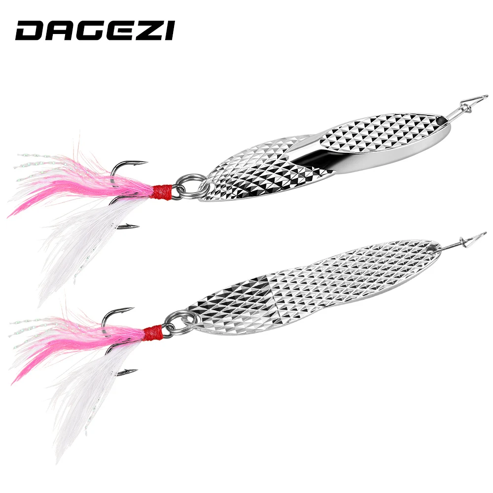 DAGEZI Metal Spoon Fishing Lure 19g Silver Sequins Hard Baits For Bass Fishing Tackle With Feather Treble Hook Pesca
DAGEZI Metal Spoon Fishing Lure 19g Silver Sequins Hard Baits For Bass Fishing Tackle With Feather Treble Hook Pesca