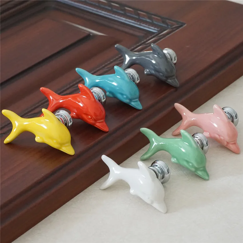 Colorful Dolphin Knobs Ceramic Drawer Knob Pulls Kids Dresser Handle Pull Kitchen Cabinet Door Knob Child Blue Green
Colorful Dolphin Knobs Ceramic Drawer Knob Pulls Kids Dresser Handle Pull Kitchen Cabinet Door Knob Child Blue Green