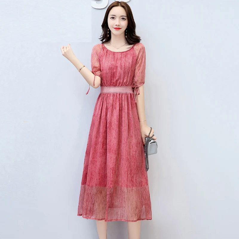 2019 New Women summer Solid High waist Dresses Short sleeve Chiffon Pleated Dress high quality Loose Casual Plus size Long Dress
2019 New Women summer Solid High waist Dresses Short sleeve Chiffon Pleated Dress high quality Loose Casual Plus size Long Dress