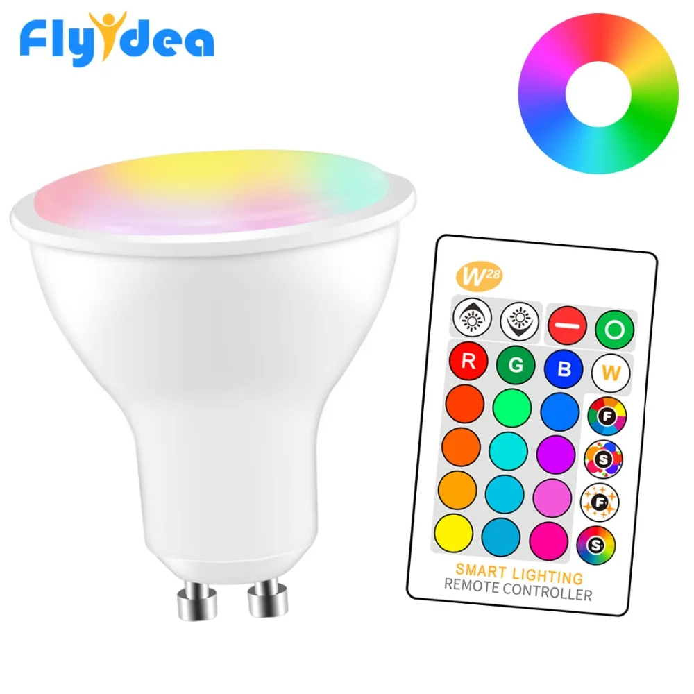 8 Вт светодиодный сменный светильник RGB + белый GU10 220/110 В умная Волшебная витрина