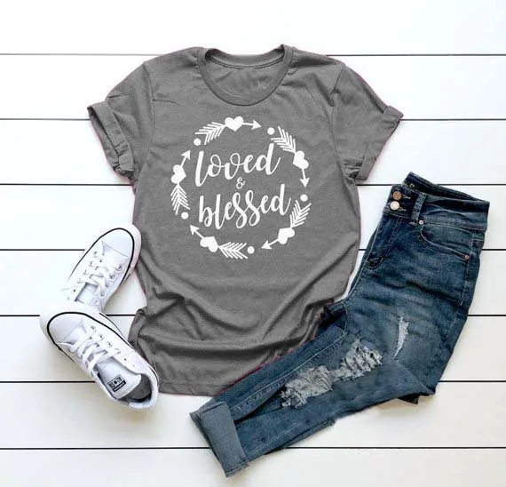 Loved and Blessed T-Shirt Hipster Casual Stylish Tee Valentine's Day Girlfriend Gift Tops Cotton O-Neck Short Sleeve Heart Shirt
Loved and Blessed T-Shirt Hipster Casual Stylish Tee Valentine's Day Girlfriend Gift Tops Cotton O-Neck Short Sleeve Heart Shirt