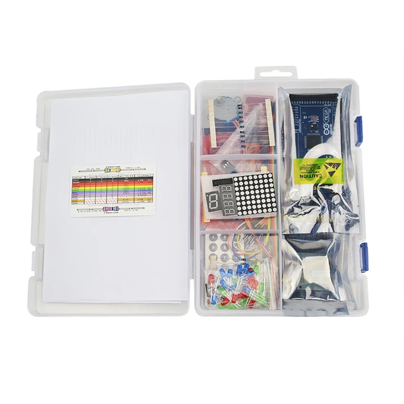 MEGA Learning Starter kit LCD + Motor Board + Sensors + Breadboard + Resistance for MEGA 2560 for Raspberry Pi 3
MEGA Learning Starter kit LCD + Motor Board + Sensors + Breadboard + Resistance for MEGA 2560 for Raspberry Pi 3