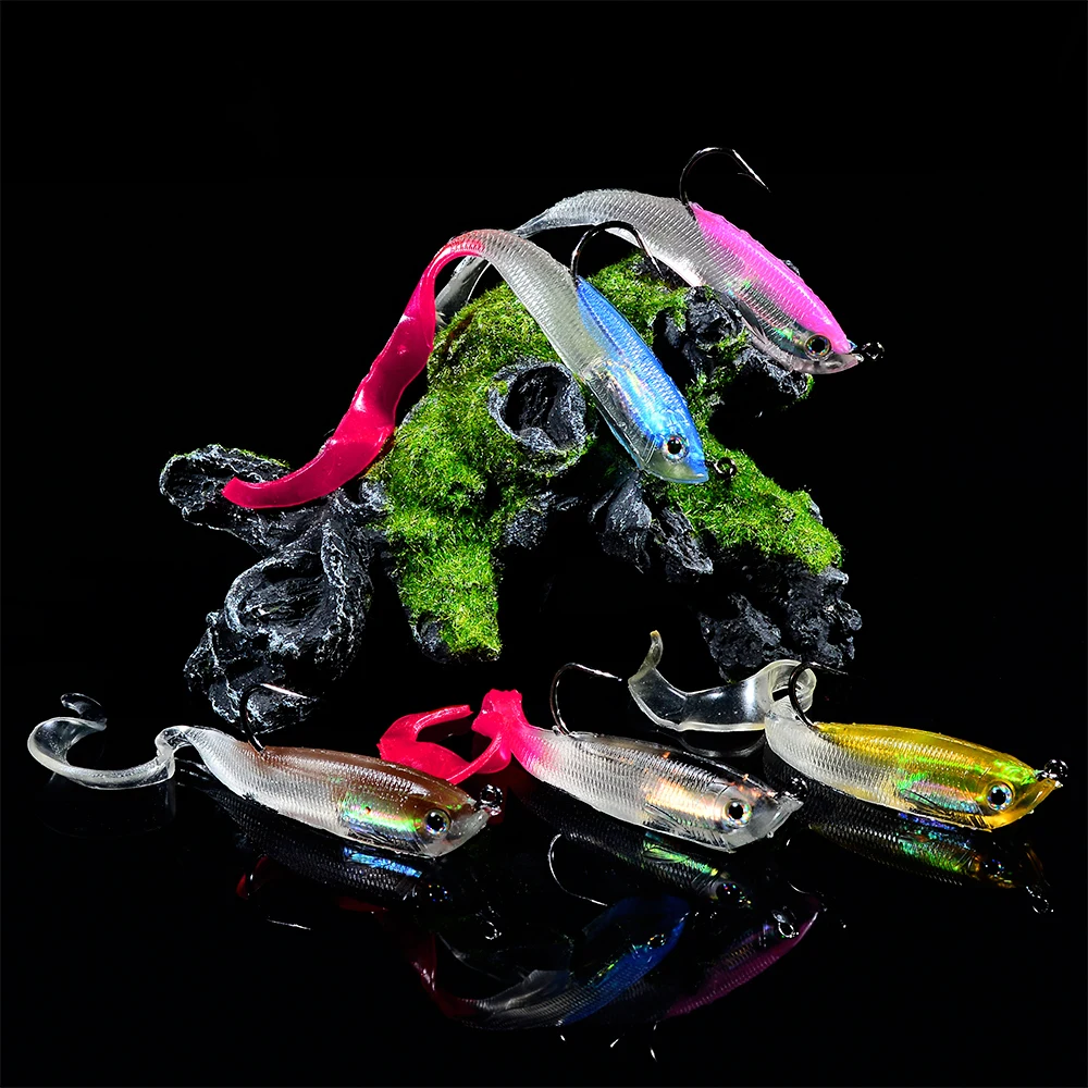 5PC JIgging Hook Soft Bait 5 Color Fishing Lure 10cm-3.9" Fishing Bait 14.7g-0.52oz Fishing Tackle Package Lead Fish DW6036 
5PC JIgging Hook Soft Bait 5 Color Fishing Lure 10cm-3.9" Fishing Bait 14.7g-0.52oz Fishing Tackle Package Lead Fish DW6036