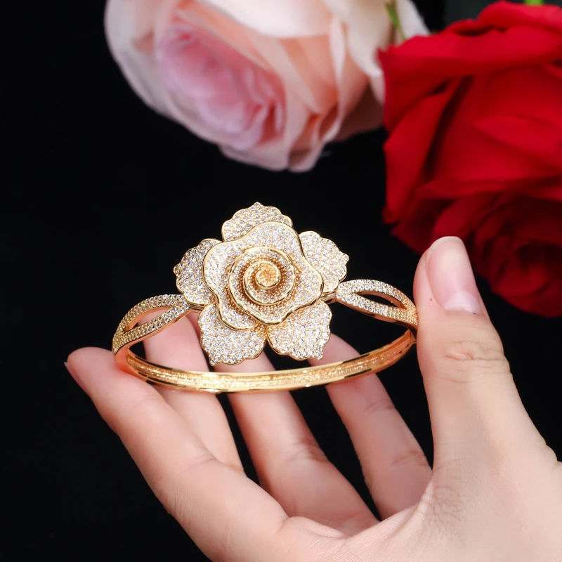 ANGELCZ Luxury Yellow Gold Color Flower Micro Pave Cubic Zirconia Statement African Wedding Bridal Ring Bangle Jewelry Set AJ167
ANGELCZ Luxury Yellow Gold Color Flower Micro Pave Cubic Zirconia Statement African Wedding Bridal Ring Bangle Jewelry Set AJ167