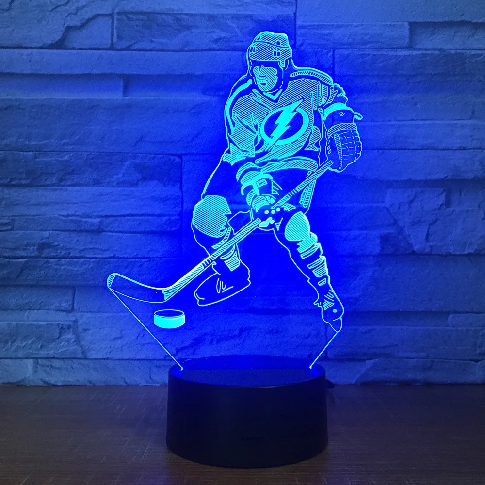 7 Color Change Ice Hockey Player 3D illusion Lamp Luminaria Kids Sleep Lighting 3D led USB Nightlight Kids Gifts
7 Color Change Ice Hockey Player 3D illusion Lamp Luminaria Kids Sleep Lighting 3D led USB Nightlight Kids Gifts