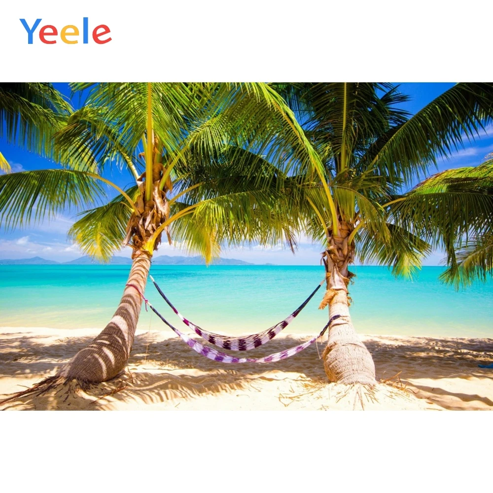 Yeele Sky Cloud пальмовое дерево море пляж летние праздничные фоны для фотосъемки