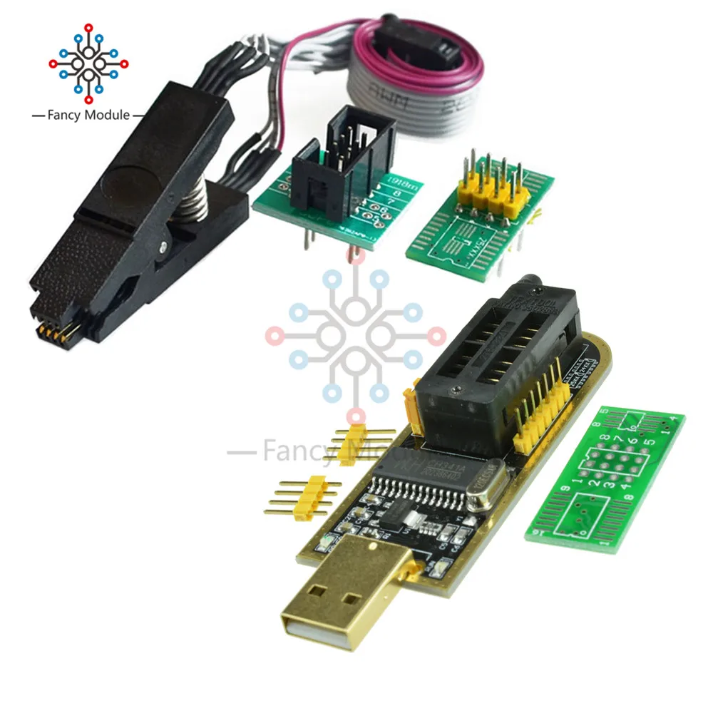 Зажим тестовый SOIC8 SOP8 для EEPROM 93CXX / 25CXX 24CXX с CH341A 24 25 серия Flash BIOS USB программатор