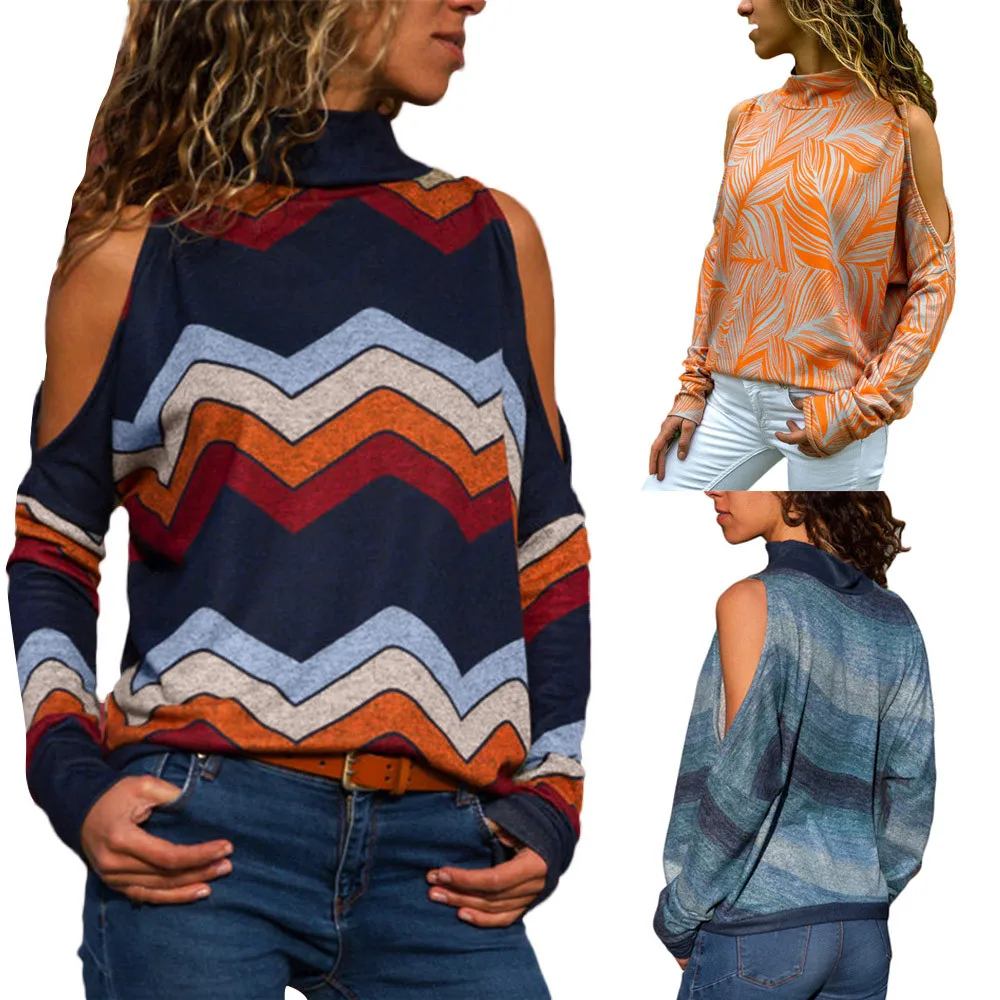 SAGACE fashion womens tops and blouses Female Cold Shoulder Blouse Geometric Floral Print Jumper Ladies Top Women Blouse 2019
SAGACE fashion womens tops and blouses Female Cold Shoulder Blouse Geometric Floral Print Jumper Ladies Top Women Blouse 2019