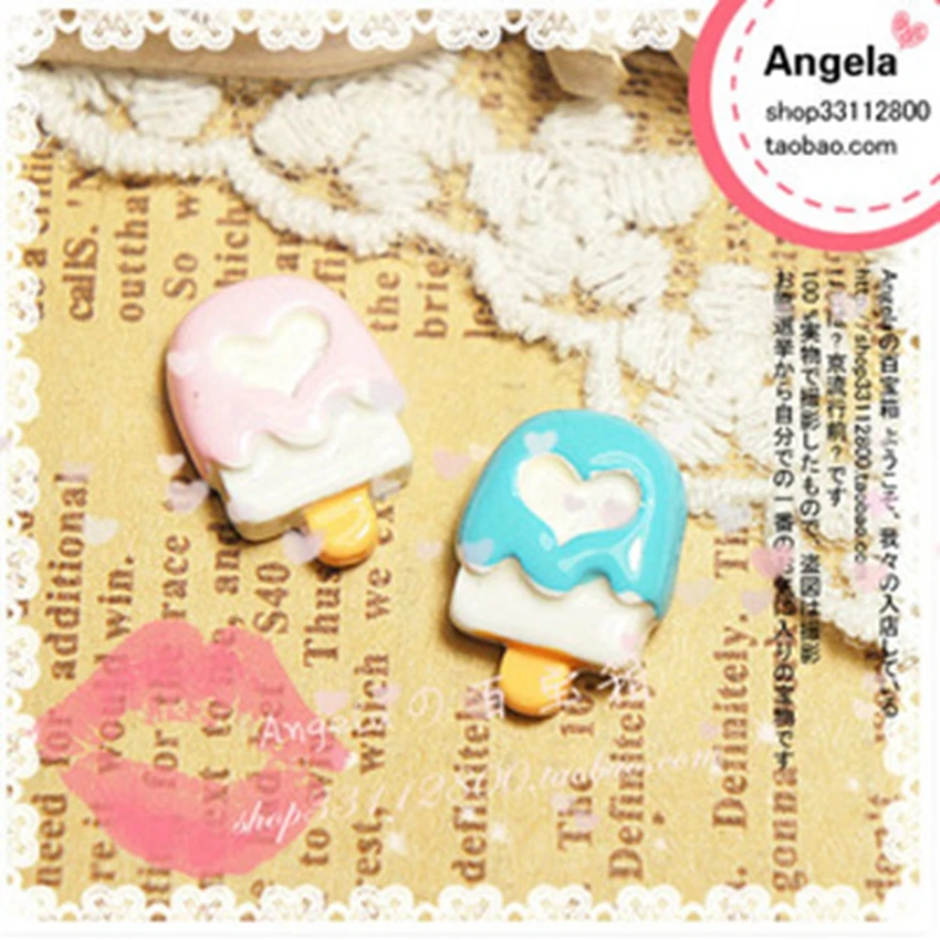 

Jewelry Materials For Phone Decoration Really So Kawaii 20pcs Mixed 18mm Flat Back Reisn Cabochon Cute Icecream