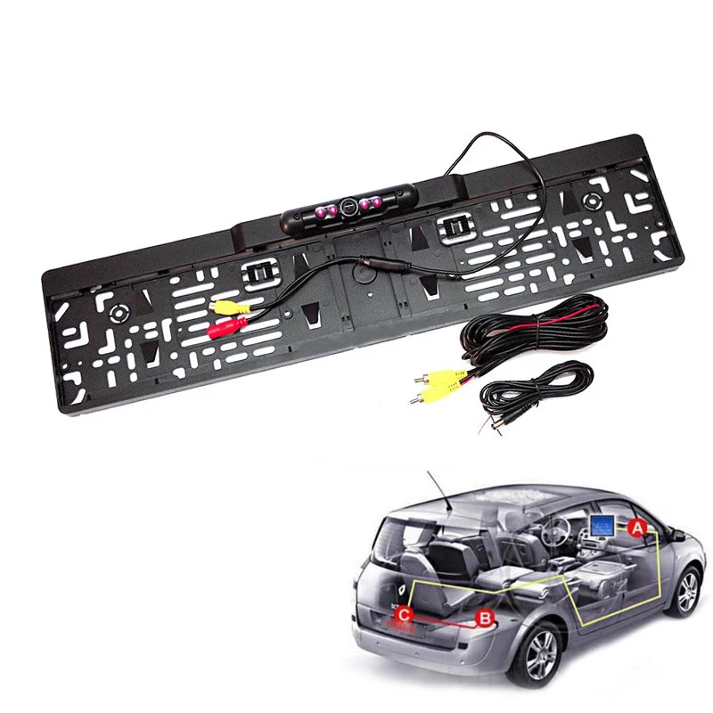 HD LCD Car European License Plate Frame Rearview Camera Night Vision With 4 LED Light NJ88
HD LCD Car European License Plate Frame Rearview Camera Night Vision With 4 LED Light NJ88