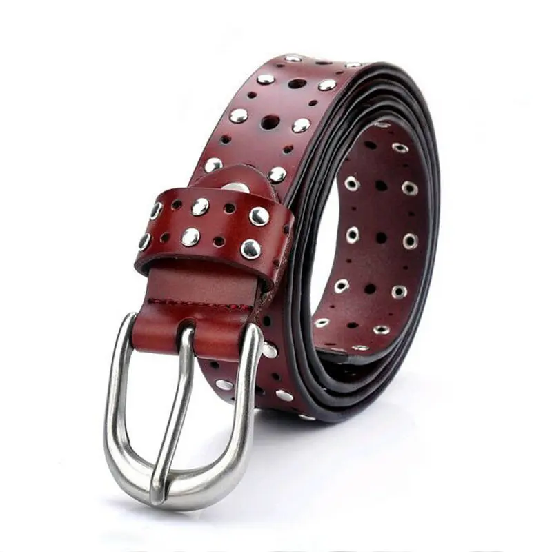 New Vintage Womens Retro Second Layer Cowhide Leather Belt Hollow Out Rivets Decorative Wild Pants Waist Strap For Jeans
New Vintage Womens Retro Second Layer Cowhide Leather Belt Hollow Out Rivets Decorative Wild Pants Waist Strap For Jeans