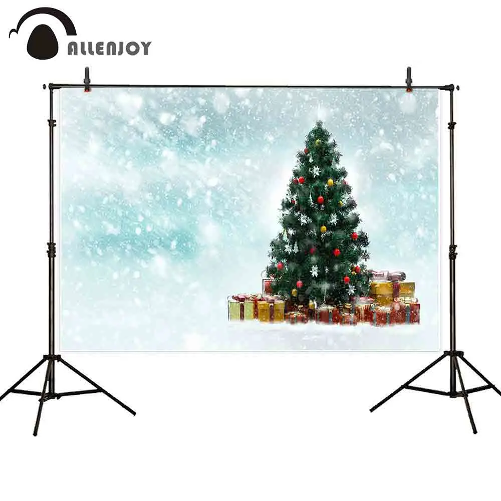 Фотофон allenjoy фон для фотосъемки с рождественской елкой подарки светло голубой