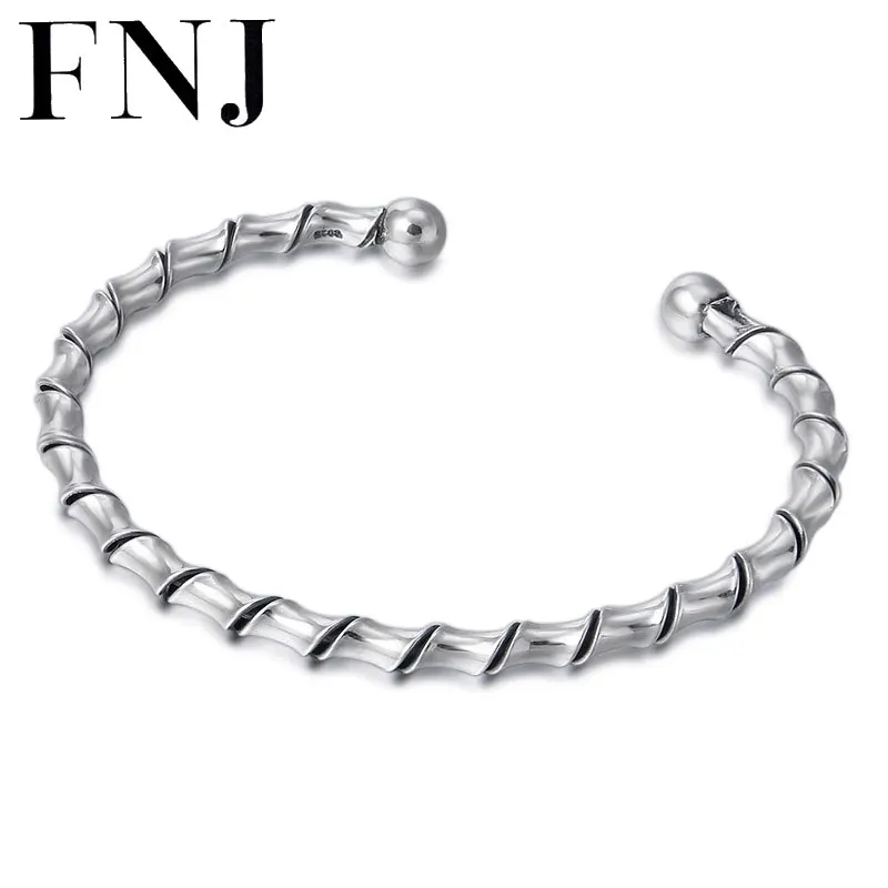 FNJ Fashion Bamboo Bangle 925 Silver Adjustable Size 56mm Original S925 Sterling Silver Bangles for Women Men Jewelry
FNJ Fashion Bamboo Bangle 925 Silver Adjustable Size 56mm Original S925 Sterling Silver Bangles for Women Men Jewelry
