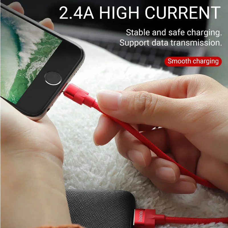 hoco usb кабель для лайтнинг быстрая зарядка 2.4a шнур iPhone ipad зарядный провод айфона