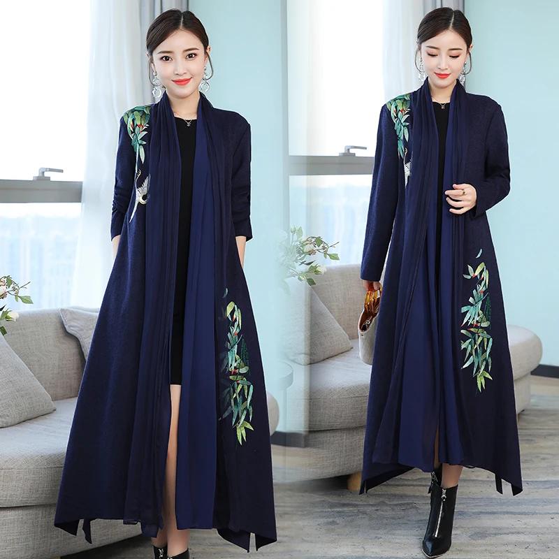 Autumn and winter new thick embroidery windbreaker women's stitching loose long section wild double-sided woolen coat JQ303
Autumn and winter new thick embroidery windbreaker women's stitching loose long section wild double-sided woolen coat JQ303