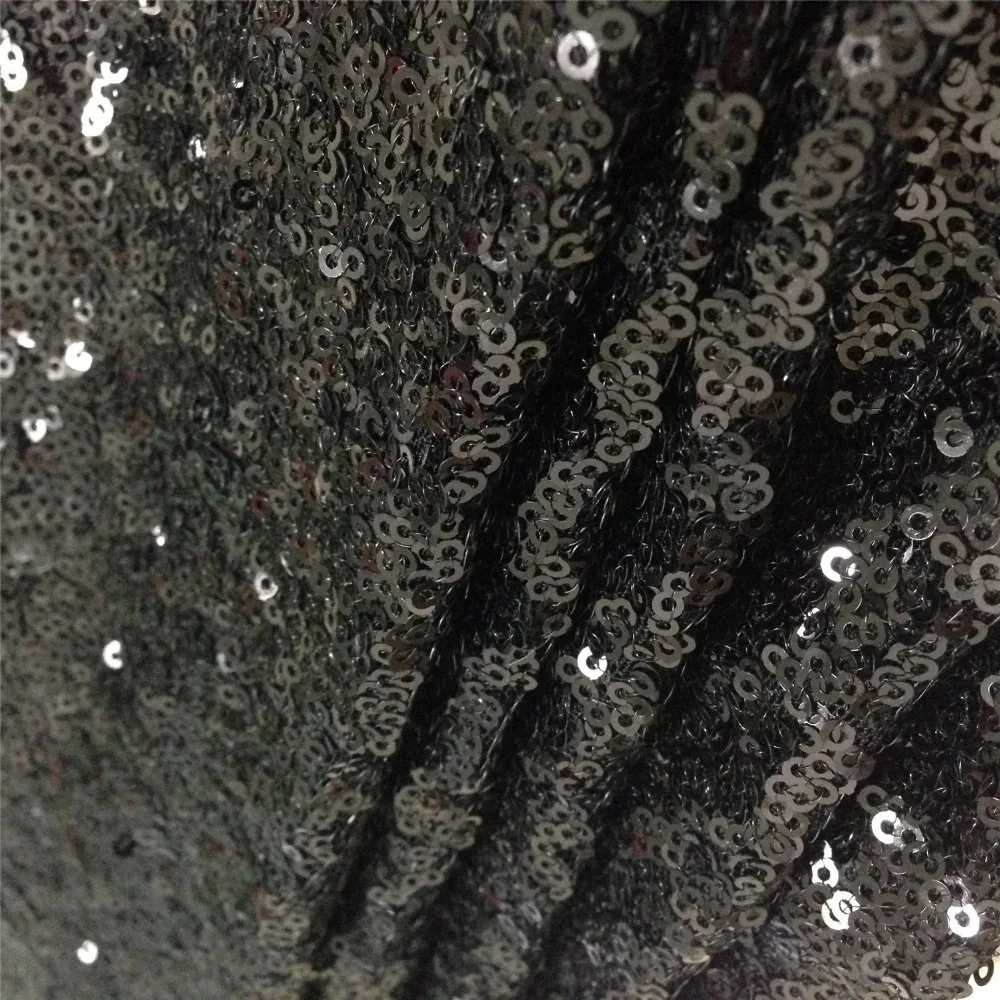 1 м черный блесток Ткань на дворе скатерть лен настольная дорожка|sequin tablecloth|tablecloth