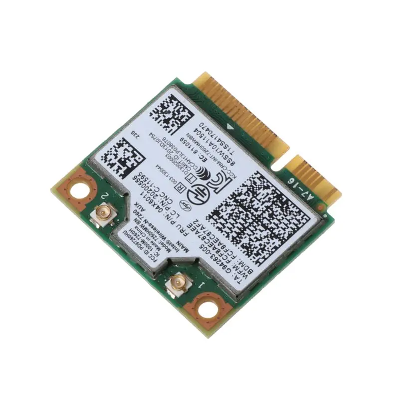 Intel Wireless 7260NGW 4.0 BN Bluetooth WiFi NGFF Wlan Card 300M 04X6011 04W3815 for Lenovo Thinkpad
Intel Wireless 7260NGW 4.0 BN Bluetooth WiFi NGFF Wlan Card 300M 04X6011 04W3815 for Lenovo Thinkpad