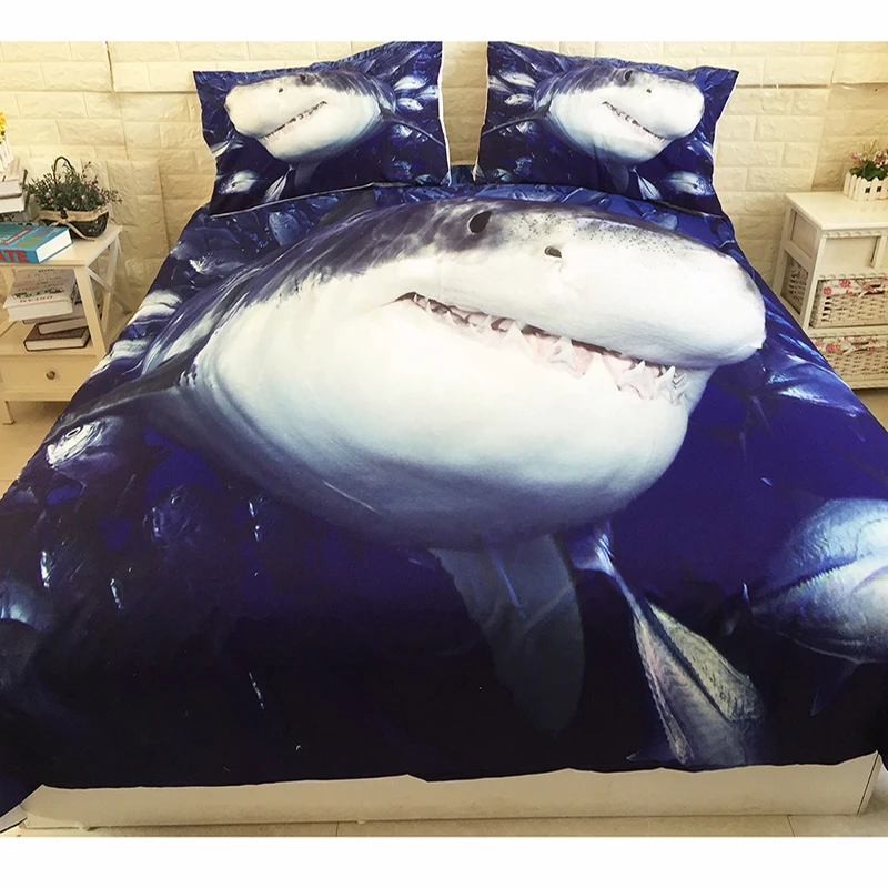 3D Digital Printing Blue Shark bedding set White Shark Swims with an Open Mouth Megalodon duvet cover 100% Microfiber
3D Digital Printing Blue Shark bedding set White Shark Swims with an Open Mouth Megalodon duvet cover 100% Microfiber