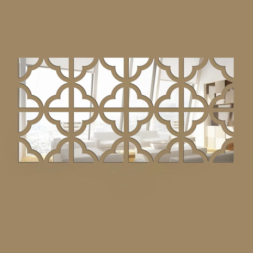20pcs/set 3D DIY Mirror Sticker Wall Sticker 3D Mirror Wall Decal Mosaic Room Decoration Modern Self-adhesive Mirror Stickers 75