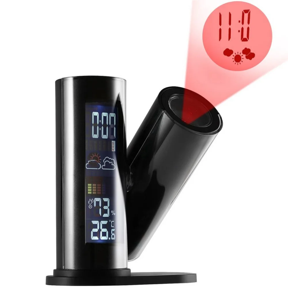 LCD Projection Digital Thermometer Hygrometer 360 Degree Rotating Weather Station Clock Desk Bedside Temperature Humidity Meter
LCD Projection Digital Thermometer Hygrometer 360 Degree Rotating Weather Station Clock Desk Bedside Temperature Humidity Meter