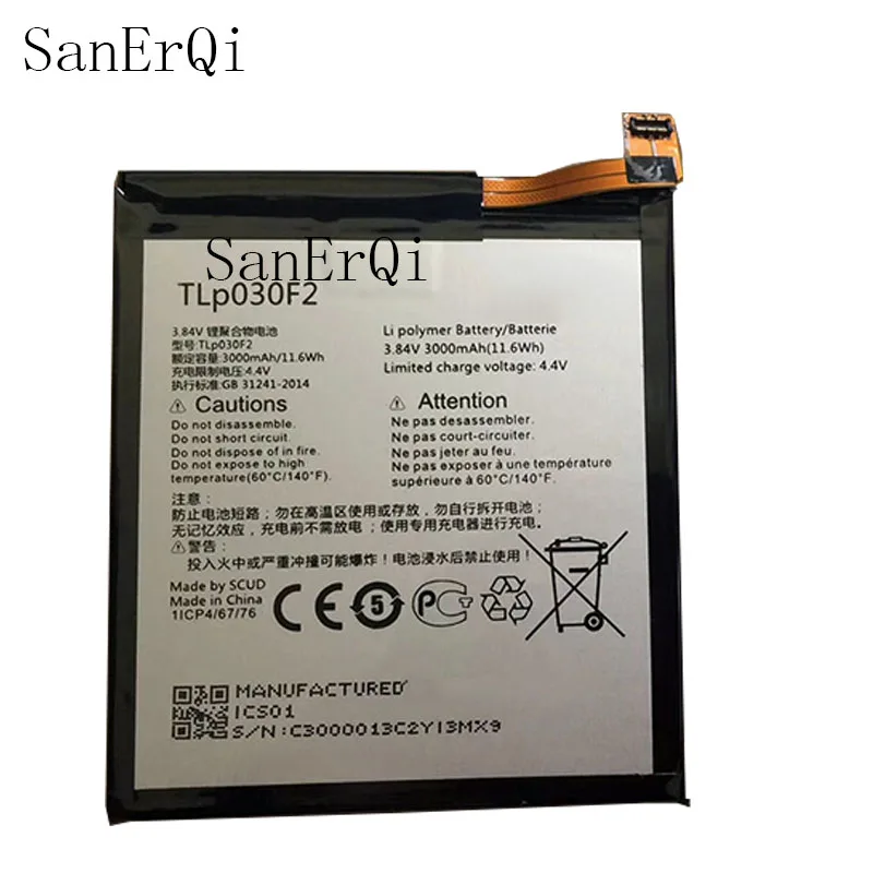 3.84V 3000mAh For TCL Alcatel TLP030F2 mobile phone battery for BlackBerry DTEK60 battery
3.84V 3000mAh For TCL Alcatel TLP030F2 mobile phone battery for BlackBerry DTEK60 battery