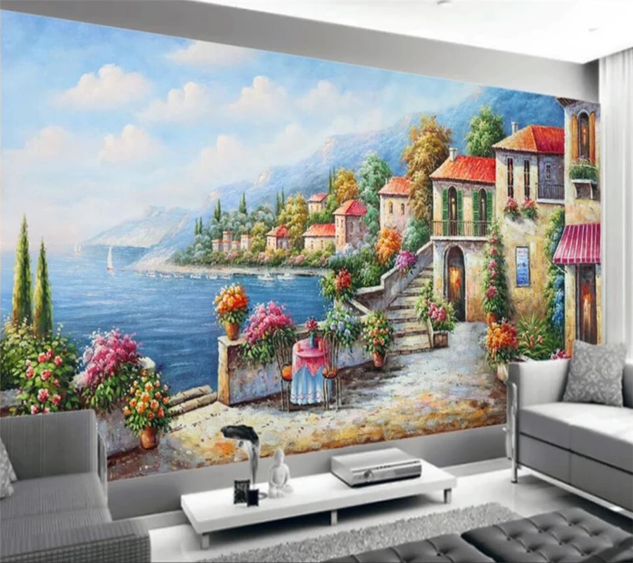 beibehang Custom wallpaper 3d murals Mediterranean seaside manor landscape oil painting background wall papers home decor mural
beibehang Custom wallpaper 3d murals Mediterranean seaside manor landscape oil painting background wall papers home decor mural
