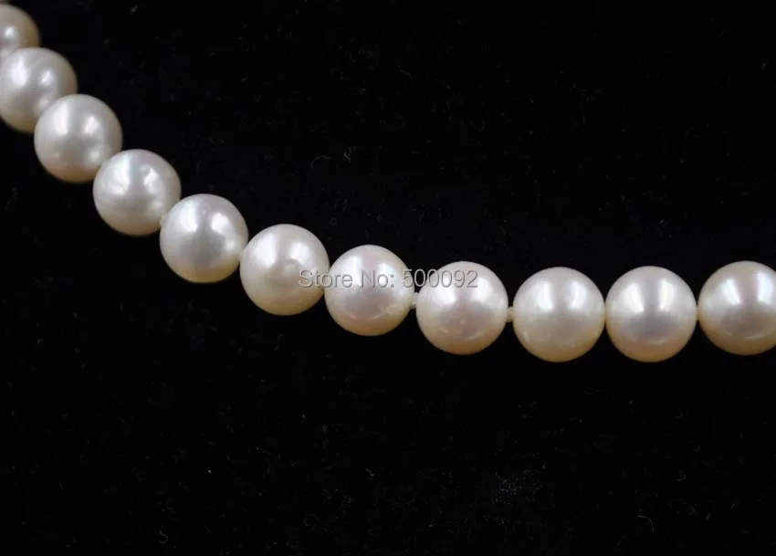 AA 42cm 8mm round freshwater pearl necklace ball clasp free shipping