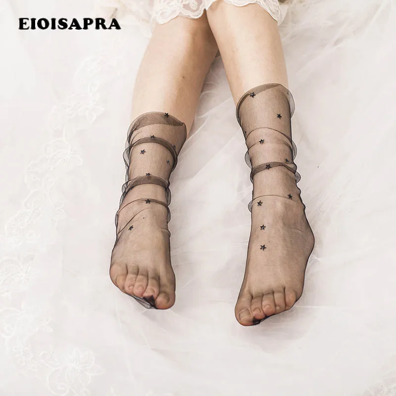 Носки женские eoisapra, черные сетчатые, ультратонкие, со звездами, ручной работы, прозрачные
Носки женские eoisapra, черные сетчатые, ультратонкие, со звездами, ручной работы, прозрачные