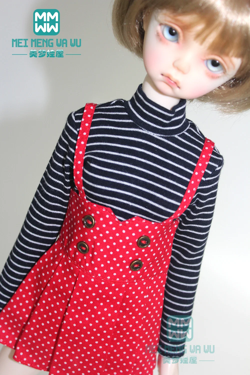 BJD accessories for 43cm 1/4 BJD doll clothes fashion striped T-shirt, polka dot strap dress
BJD accessories for 43cm 1/4 BJD doll clothes fashion striped T-shirt, polka dot strap dress