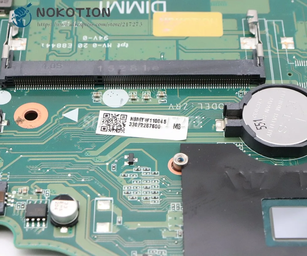 Материнская плата NOKOTION для ноутбука Acer asipre E5-532 E5-532G DA0ZRVMB6D0 NBMYW11004 NBMYW110045 SR29E N3700