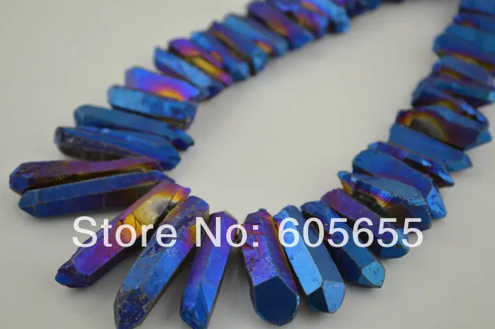 Royal Blue Electroplating Titanium Natural Rock Crystal Point Graduated Loose Beads
Royal Blue Electroplating Titanium Natural Rock Crystal Point Graduated Loose Beads