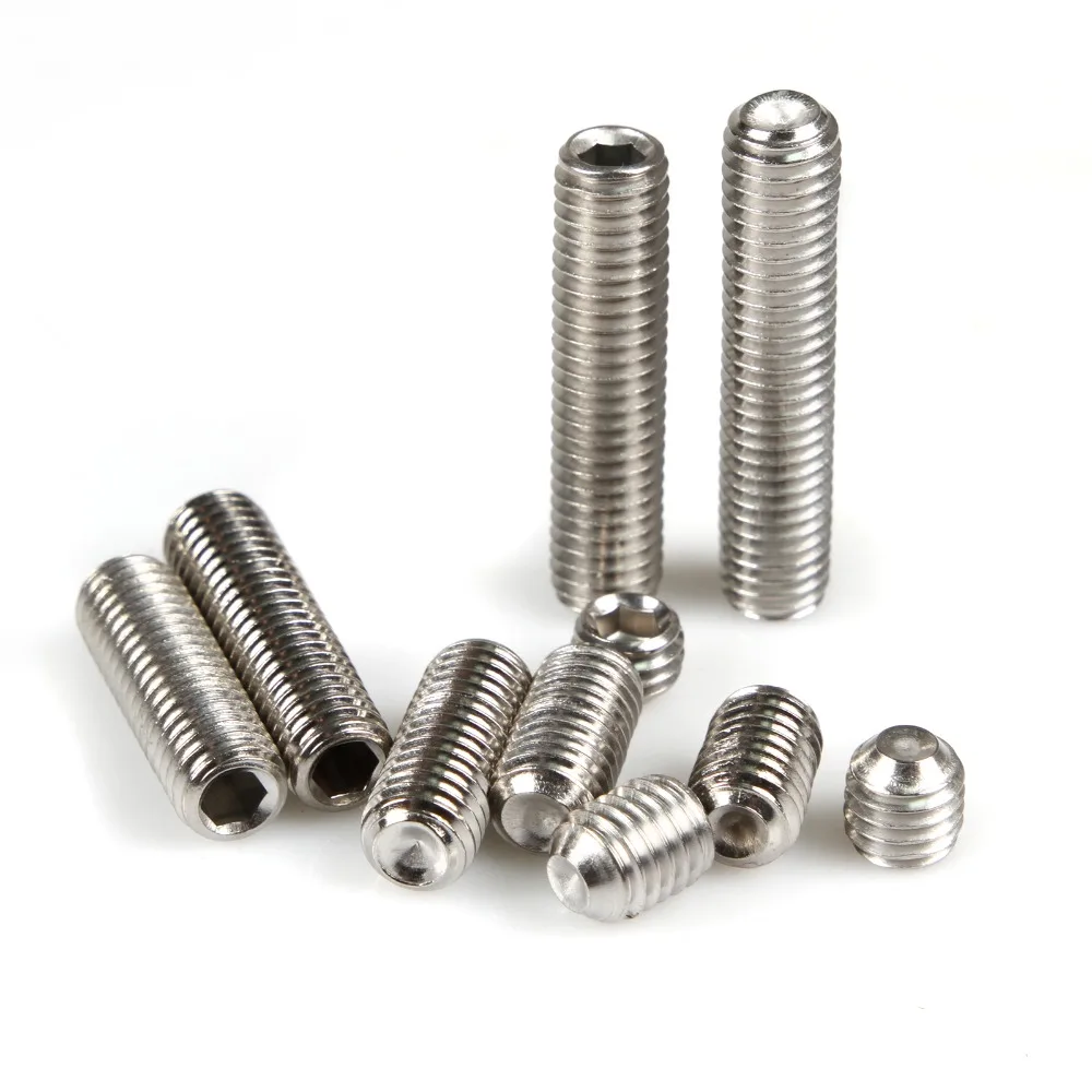 50pcs M8*6/8/10/30/40mm 304 Stainless Steel Metric Thread Grub Screws Flat Point Hexagon Socket Set Screws Headless
50pcs M8*6/8/10/30/40mm 304 Stainless Steel Metric Thread Grub Screws Flat Point Hexagon Socket Set Screws Headless