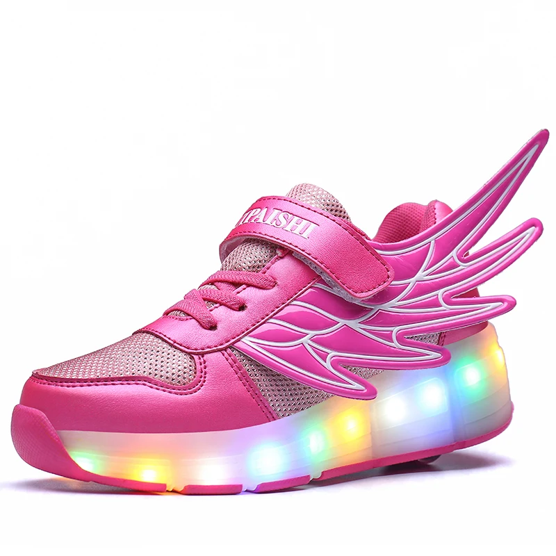 New Pink Black USB Charging Fashion Girls Boys LED Light Roller Skate Shoes For Children Kids Sneakers With Wheels One wheels
New Pink Black USB Charging Fashion Girls Boys LED Light Roller Skate Shoes For Children Kids Sneakers With Wheels One wheels