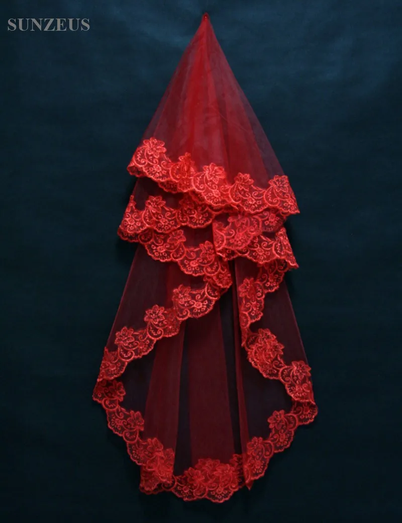 1.5 Meters Red Wedding Veils Short Cheap Bridal Wedding Accessories 3Meters Long Muslim Marriage Lace Edge Bridal Veils S165
1.5 Meters Red Wedding Veils Short Cheap Bridal Wedding Accessories 3Meters Long Muslim Marriage Lace Edge Bridal Veils S165