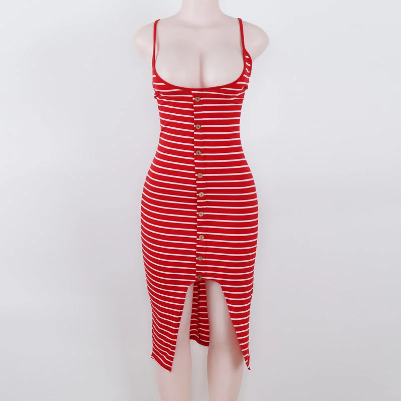 Sexy Backless Button Women Summer Striped Dress V-Neck Spaghetti Strap Female Knee-Length Dress WS8544X
Sexy Backless Button Women Summer Striped Dress V-Neck Spaghetti Strap Female Knee-Length Dress WS8544X