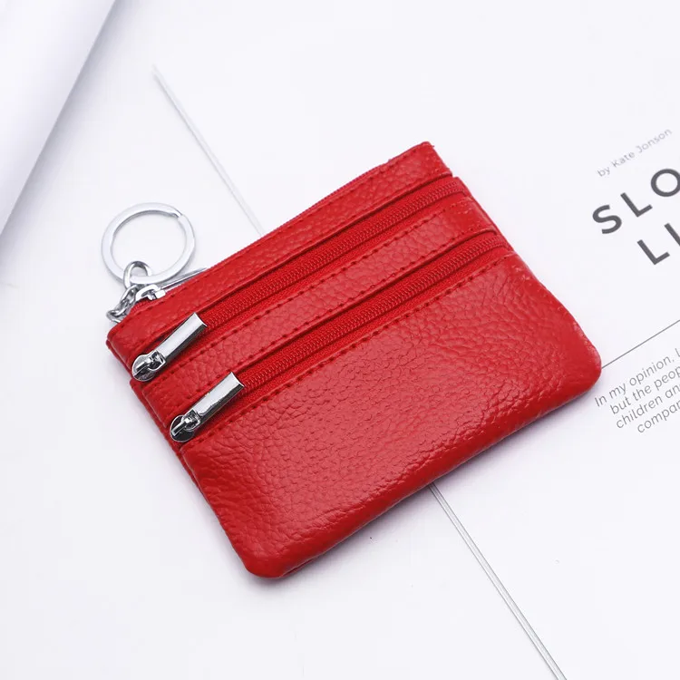 Genuine Leather Double Zipper Key Wallet Small Coin Purse Multi pockets Bus Card Key Bag pocket Custom name logo
Genuine Leather Double Zipper Key Wallet Small Coin Purse Multi pockets Bus Card Key Bag pocket Custom name logo