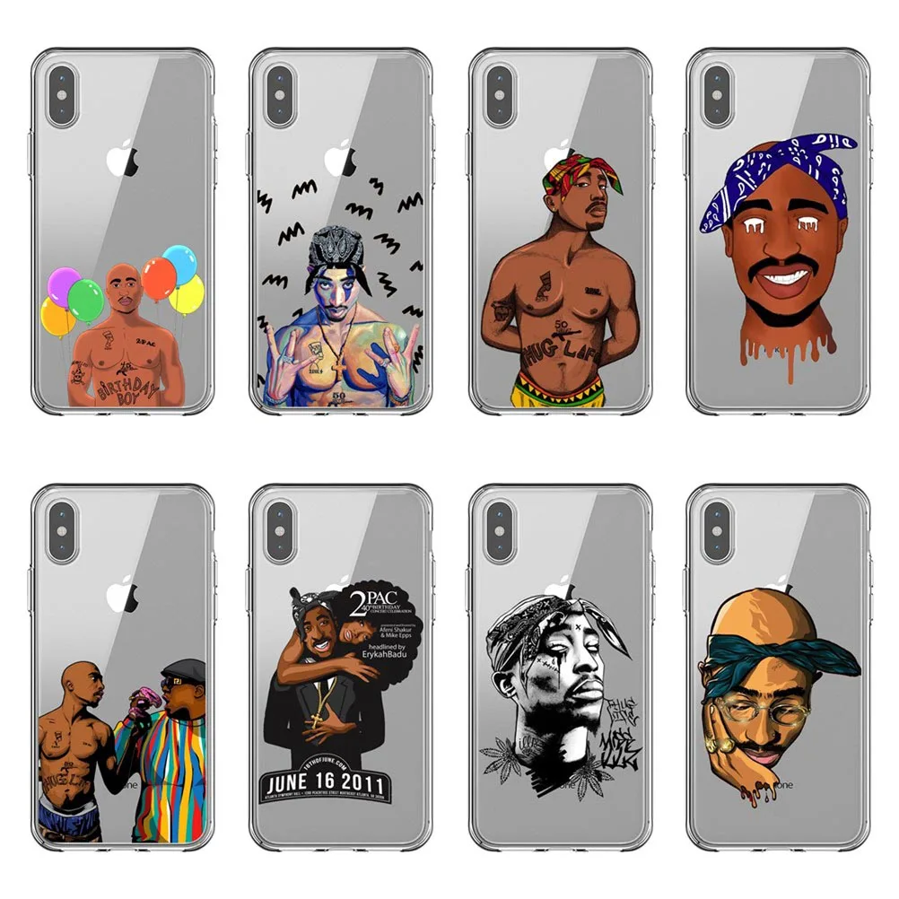 2Pac Makaveli Tupac Amaru Shakur модный силиконовый чехол для телефона iPhoneX 5S SE 6 6splus 7 8Plus XR XS Max