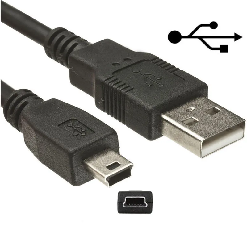 1.8M USB 2.0 Black 5-Pin Data Charger Cable for Ps3 Game Wireless Controller Connect Computer Play And Charge | Электроника
