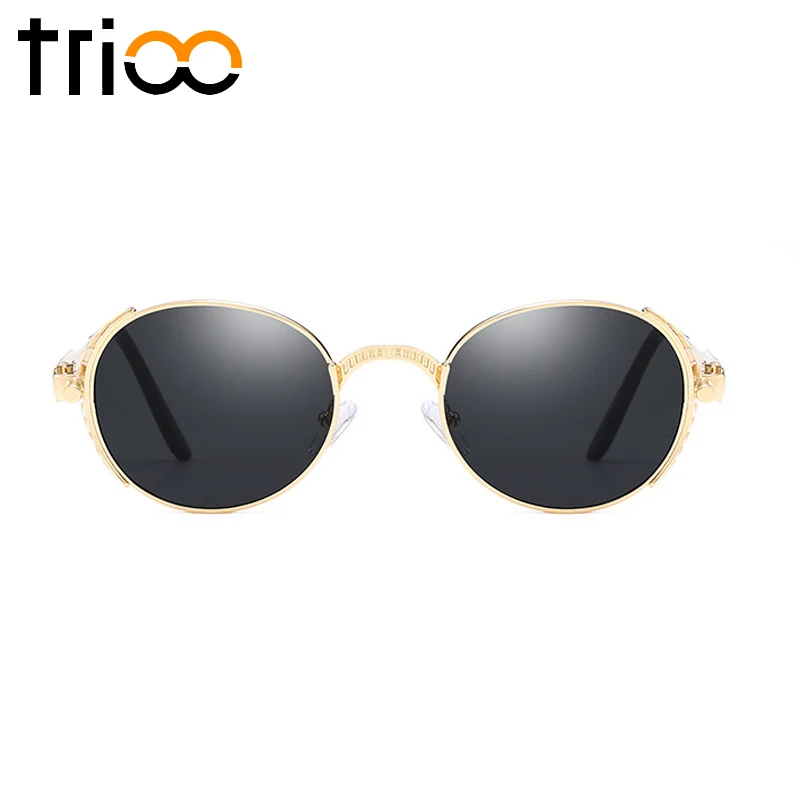 TRIOO Oval Steampunk Sunglasses Retro Gold High Quality Metal Black Sun glasses Ladies Vintage Gafas De Sol Oculos UV400
TRIOO Oval Steampunk Sunglasses Retro Gold High Quality Metal Black Sun glasses Ladies Vintage Gafas De Sol Oculos UV400