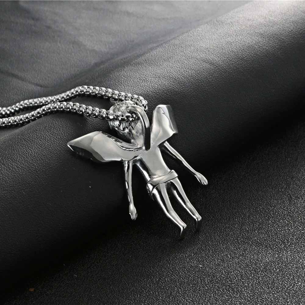 Hip Hop Jewelry Micro Angel Pendant Cupid Wing Paved Zircon 316L Stainless Steel Men Necklace Titanium Stainless Steel
Hip Hop Jewelry Micro Angel Pendant Cupid Wing Paved Zircon 316L Stainless Steel Men Necklace Titanium Stainless Steel