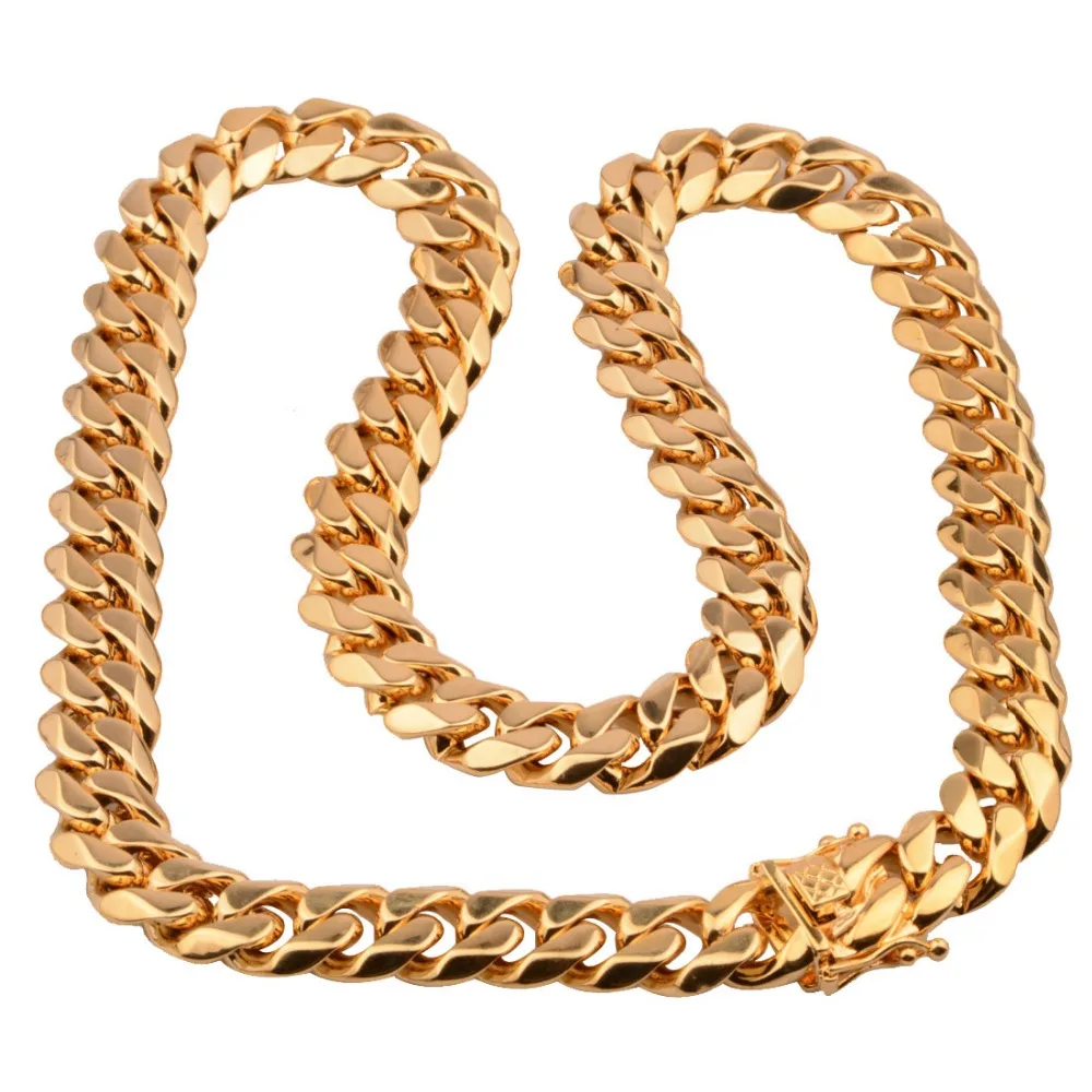 New Arrive 15MM Cool Gold Jewelry Miami Curb Cuban Men'sChain Necklace Or Bracelet Bangle 316L Stainless Steel White Rehinestone
New Arrive 15MM Cool Gold Jewelry Miami Curb Cuban Men'sChain Necklace Or Bracelet Bangle 316L Stainless Steel White Rehinestone