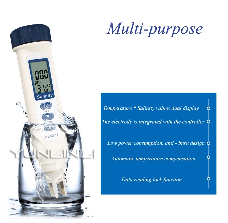Electronic Salinity Meter Food Salt Meter Kitchen Brine High-precision Culture Sea Salt Metering Instrument AZ8371
Electronic Salinity Meter Food Salt Meter Kitchen Brine High-precision Culture Sea Salt Metering Instrument AZ8371
