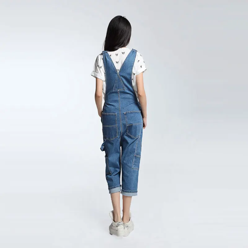 2020 New Modis Ladies Stretch Hip Hop Denim Blue Denim Overalls Women's Large size Loose Jumpsuit pants / Cropped trousers
2020 New Modis Ladies Stretch Hip Hop Denim Blue Denim Overalls Women's Large size Loose Jumpsuit pants / Cropped trousers