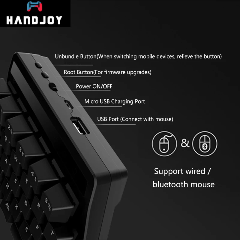 Handjoy K1 Bluetooth pubg мобильный L1 R1 механическая клавиатура RGB адаптер геймпад огонь
