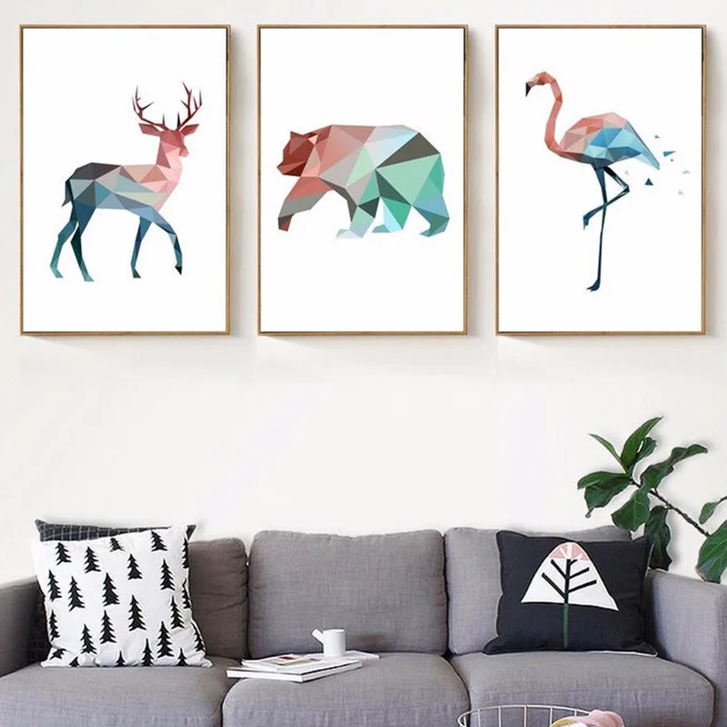 Canvas Painting Geometric Animals Elk Bear Flamingo Oil Painting Posters and Prints Art Wall Pictures for Living Room No Frame
Canvas Painting Geometric Animals Elk Bear Flamingo Oil Painting Posters and Prints Art Wall Pictures for Living Room No Frame