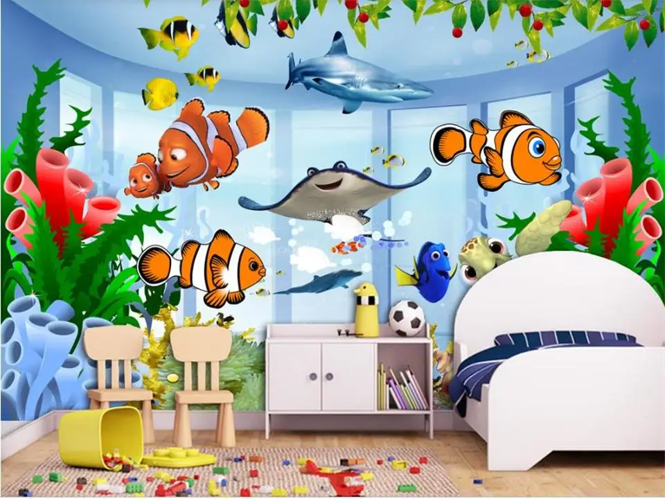 

3d обои фото обои на заказ детская комната росписи мечта подводный мир живопись картина 3d настенная обои для стен 3d