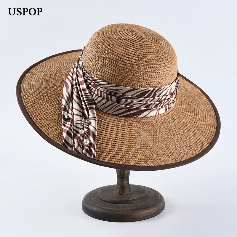 USPOP Newest women sun hats female wide brim straw hats casual leopard ribbon beach hat breathable summer hats
USPOP Newest women sun hats female wide brim straw hats casual leopard ribbon beach hat breathable summer hats