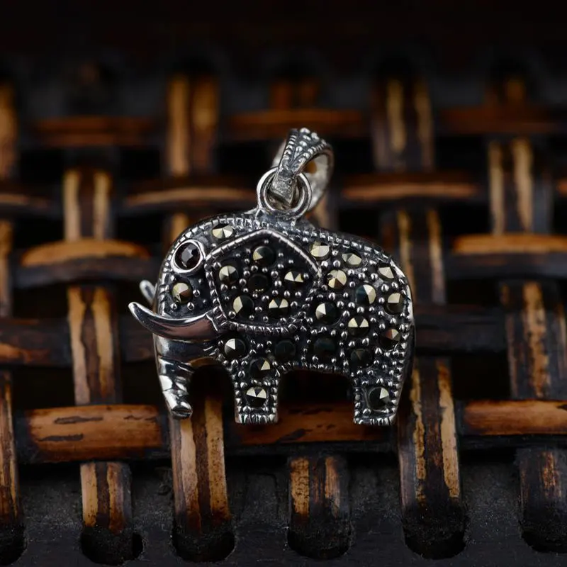 FNJ 925 Silver Elephant Pendant MARCASITE 100% Pure S925 Solid Thai Silver Animal Pendants for Men Jewelry Making
FNJ 925 Silver Elephant Pendant MARCASITE 100% Pure S925 Solid Thai Silver Animal Pendants for Men Jewelry Making