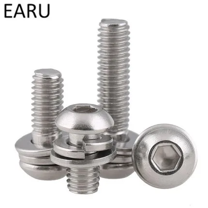 304 Stainless Steel IS07380 Standard Round Pan Head Inner Hexagon Hex Scoket Head Combination Screw Bolt M5*8/10/12/20/25/30mm F
304 Stainless Steel IS07380 Standard Round Pan Head Inner Hexagon Hex Scoket Head Combination Screw Bolt M5*8/10/12/20/25/30mm F